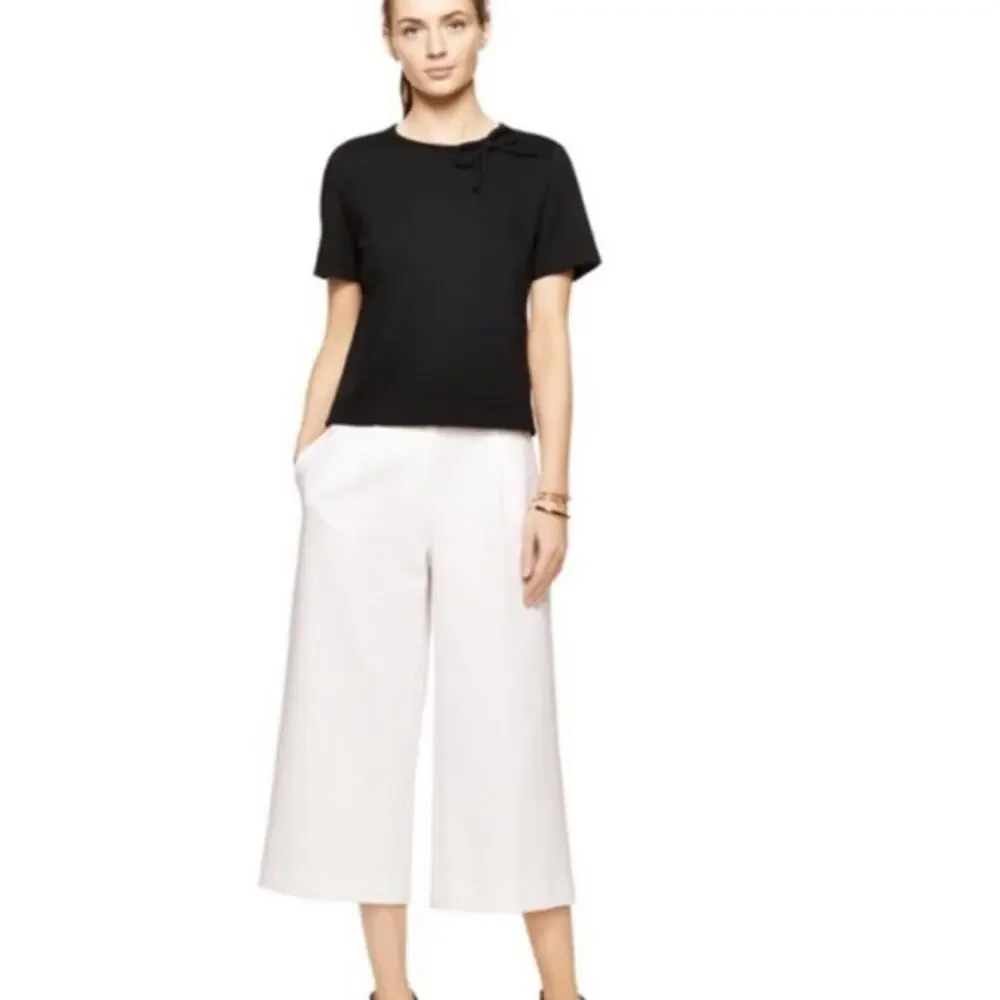 Kate Spade Ponte Bow Neck Top Black size 6
